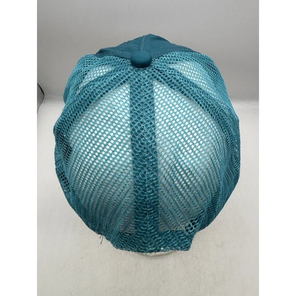Seager Co Waylon Hat Teal Blue Nylon Mesh Trucker Snapback Cap Western Surf Mens